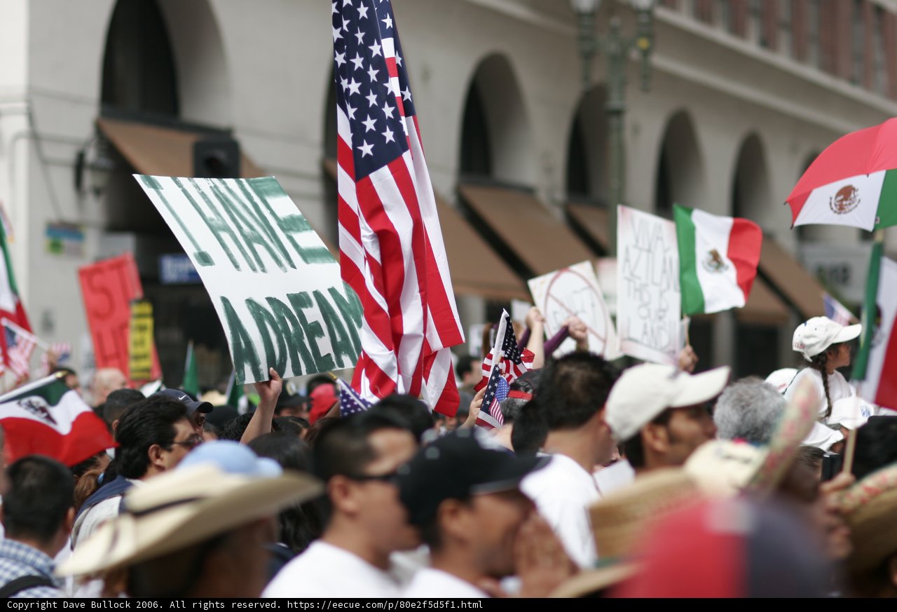 American and Mexican Flags Unite the Crowd