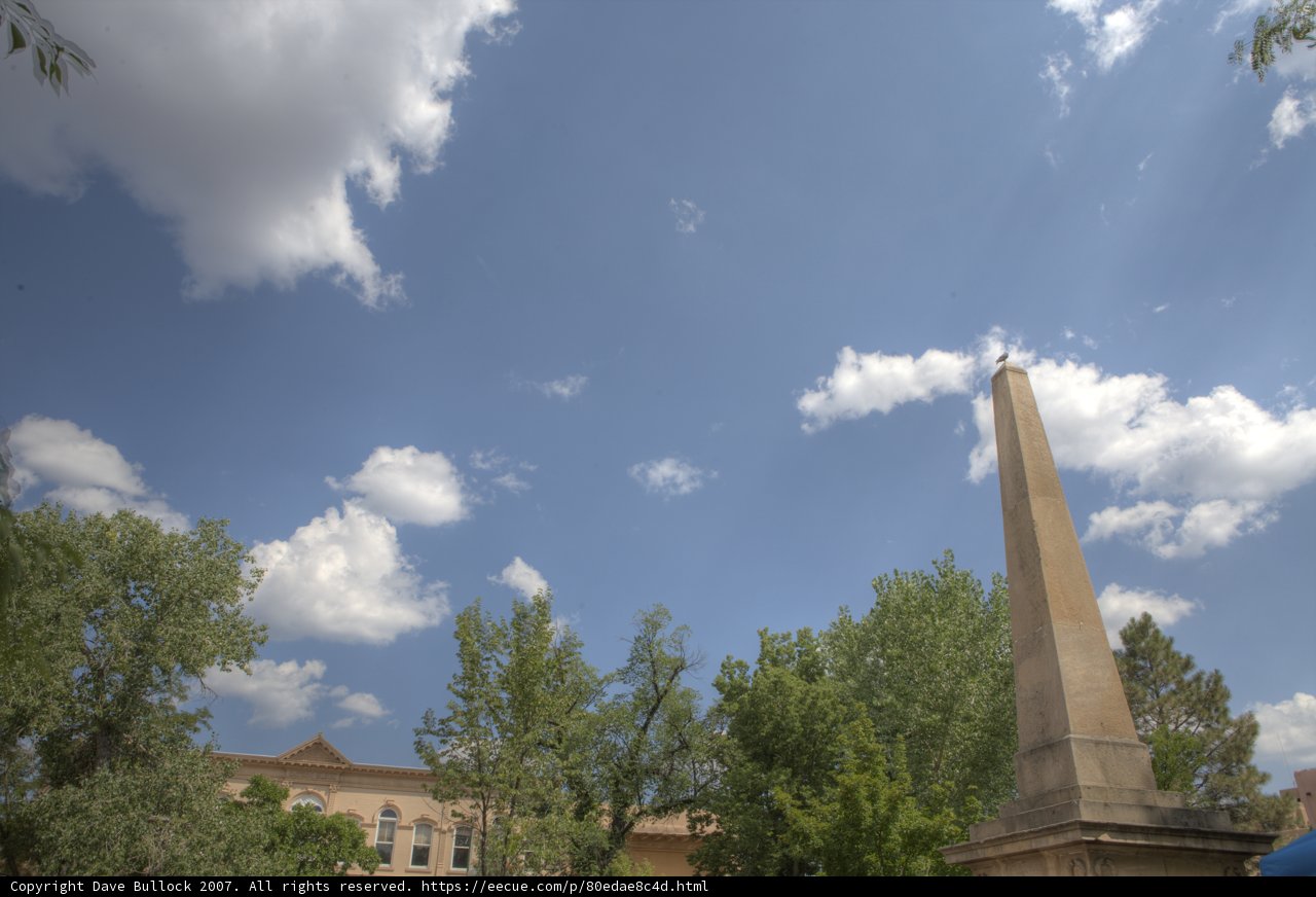 Santa Fe Plaza Monument Topped with Pigeon 