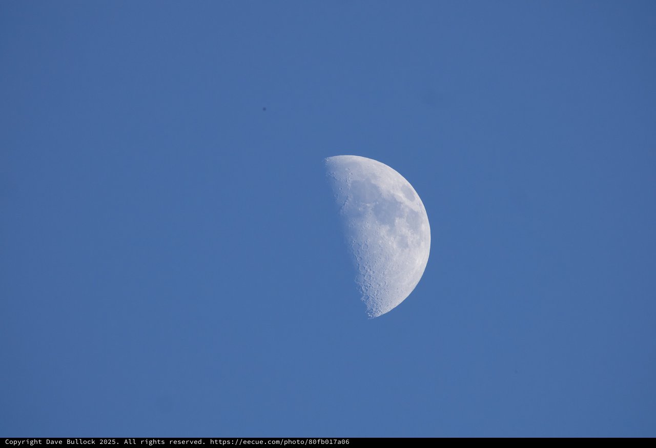 First Quarter Moon Rising Over Yosemite Twilight Sky