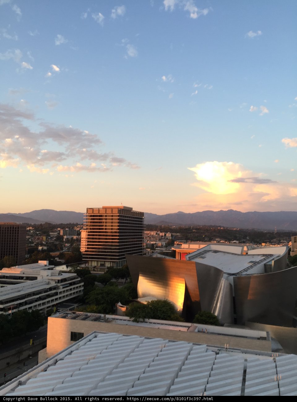 Cityscape at Sunset from The Broad Rooftop
