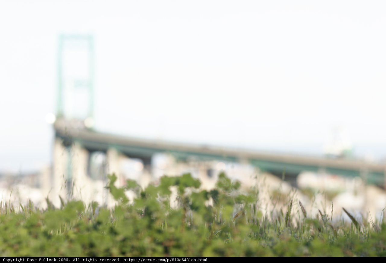 Blurry urban bridge and grass