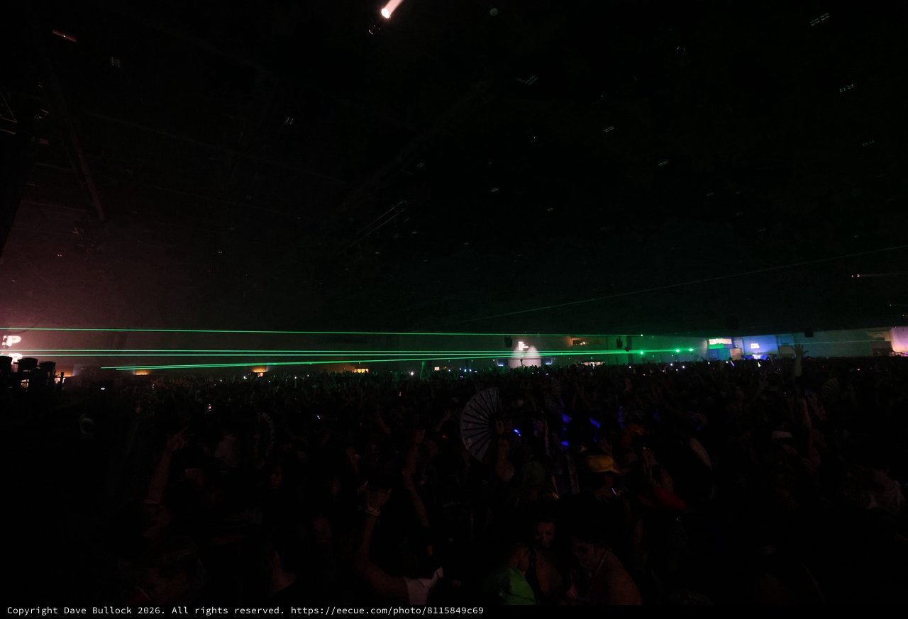Green Laser Beams Electrify Massive Festival Crowd