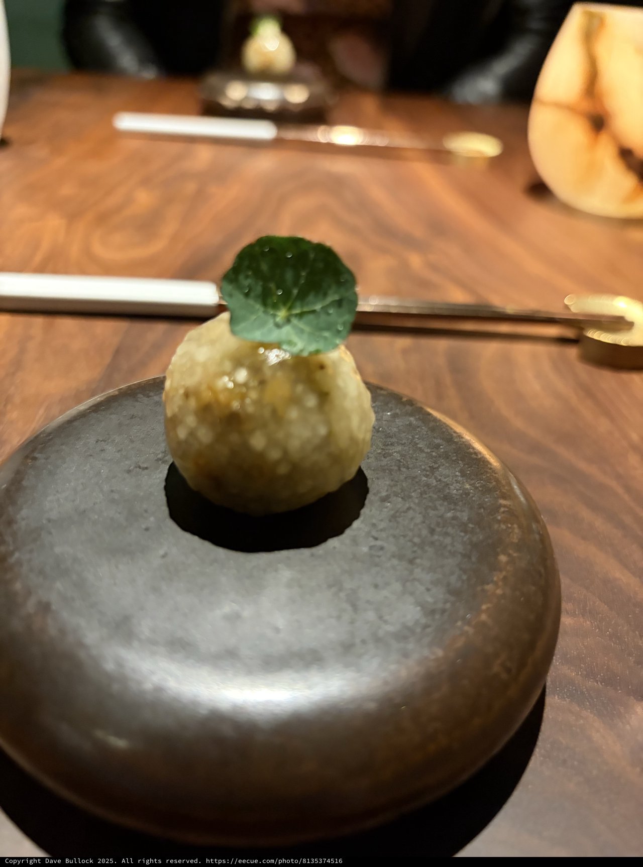 Artful Japanese Wagashi Snowman Dessert at Fine Dining