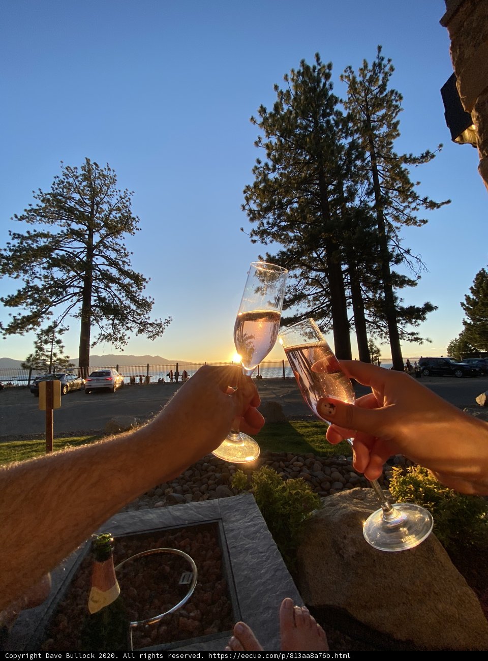 Toasting at Sunset in Lake Tahoe