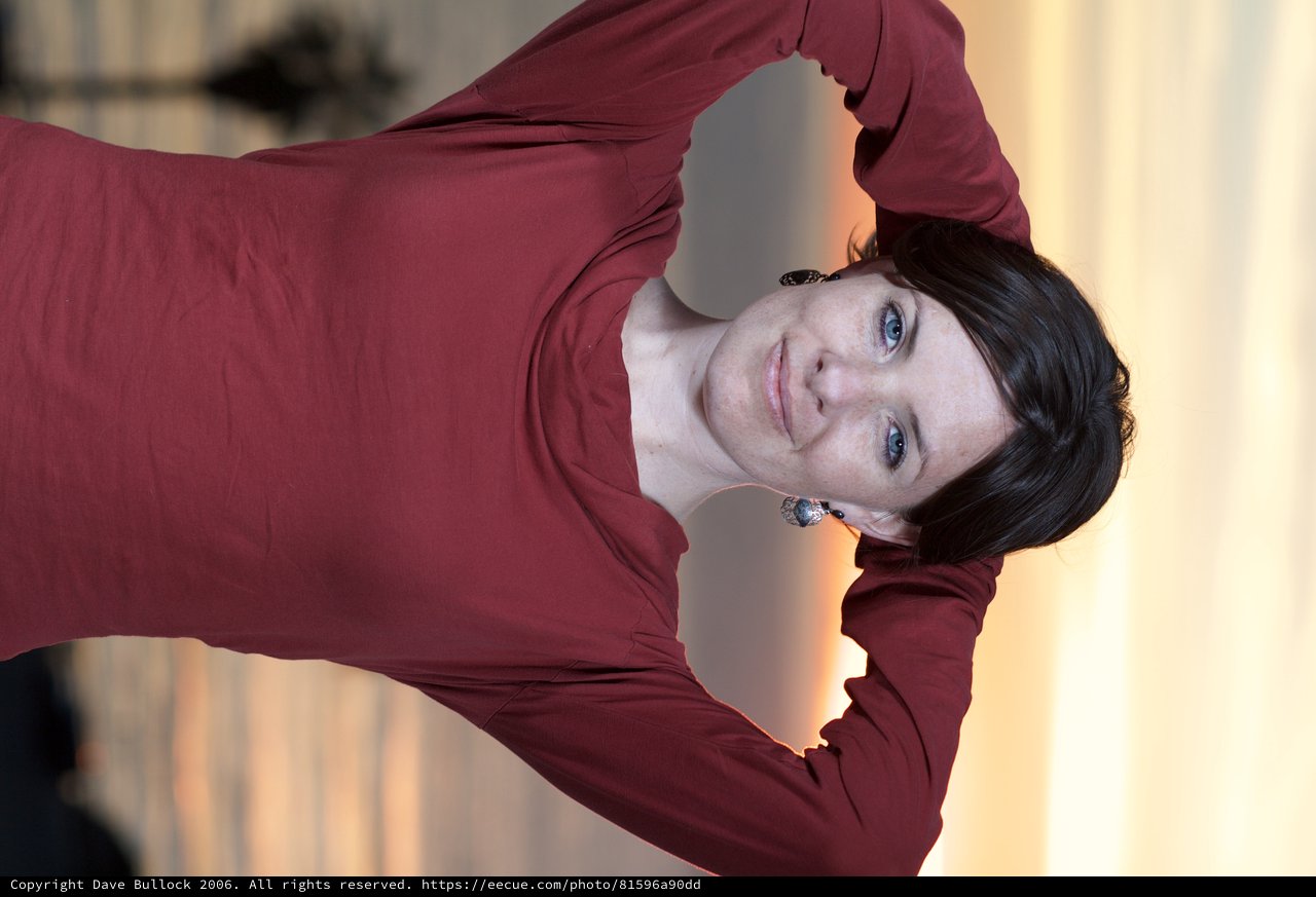 Woman in Red at Golden Hour Sunset