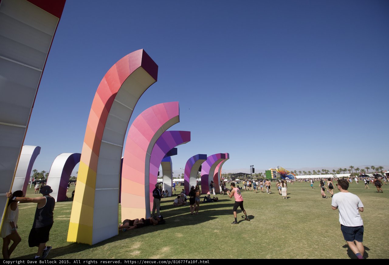Colorful Sculptures in Coachella Field