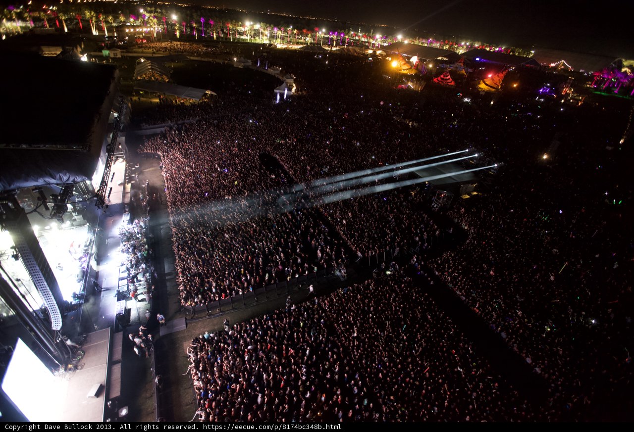 Metropolis at Night: Aerial View of Coachella Concert
