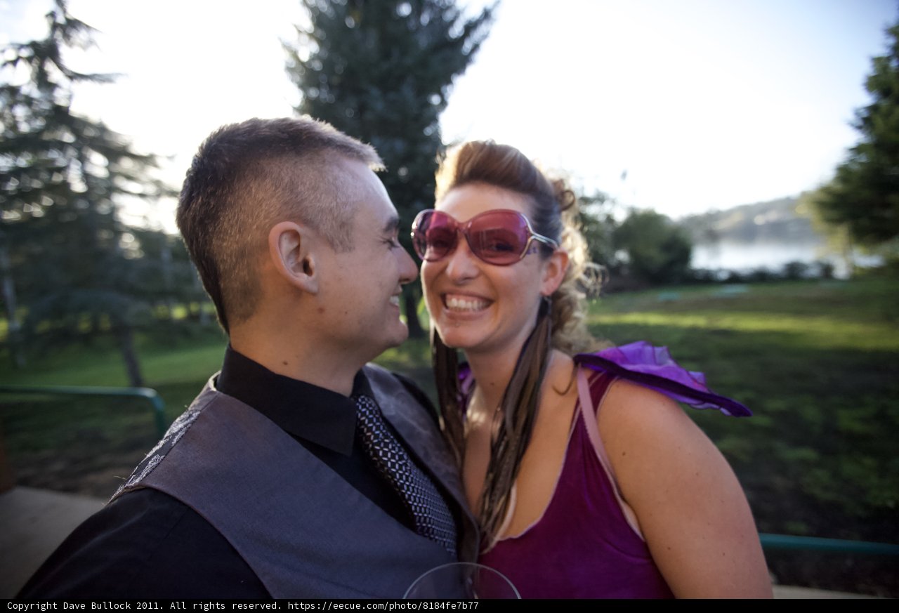 The Happy Couple in Purple Glasses