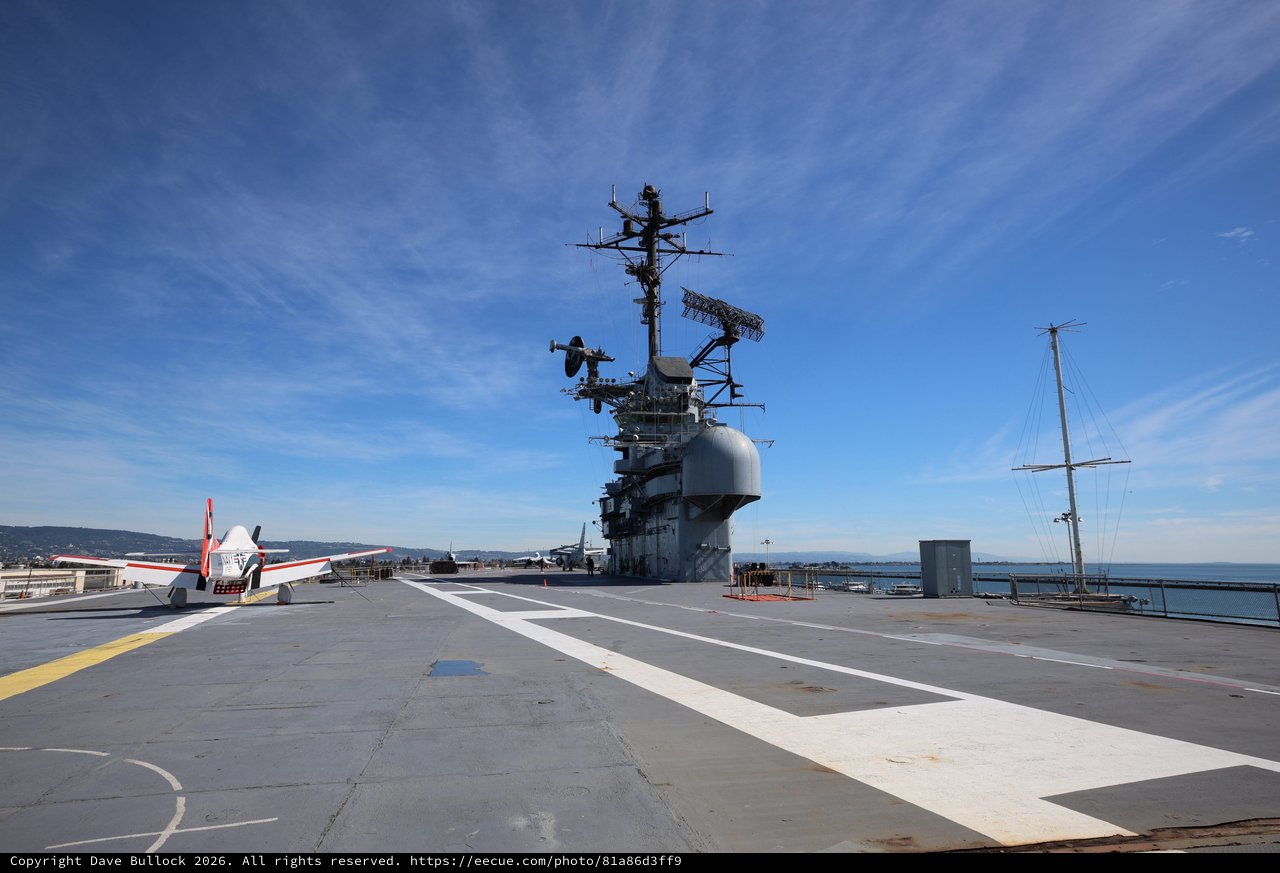 Aircraft Carrier Flight Deck with Radar Tower
