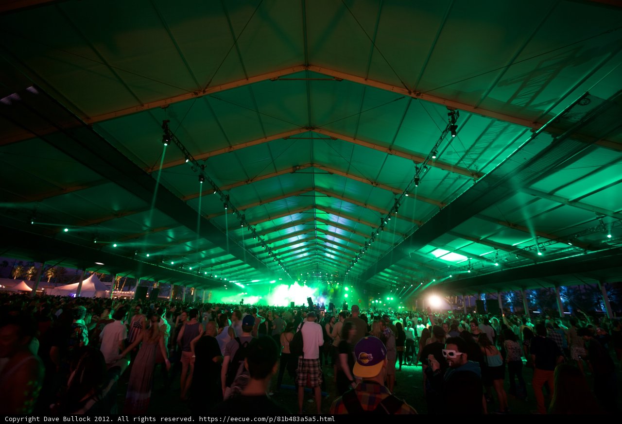 Green-Lit Nightclub Crowd