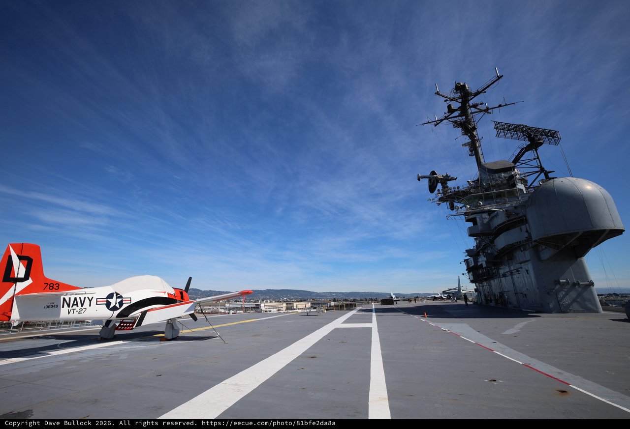 Vintage Navy Aircraft on USS Hornet Flight Deck