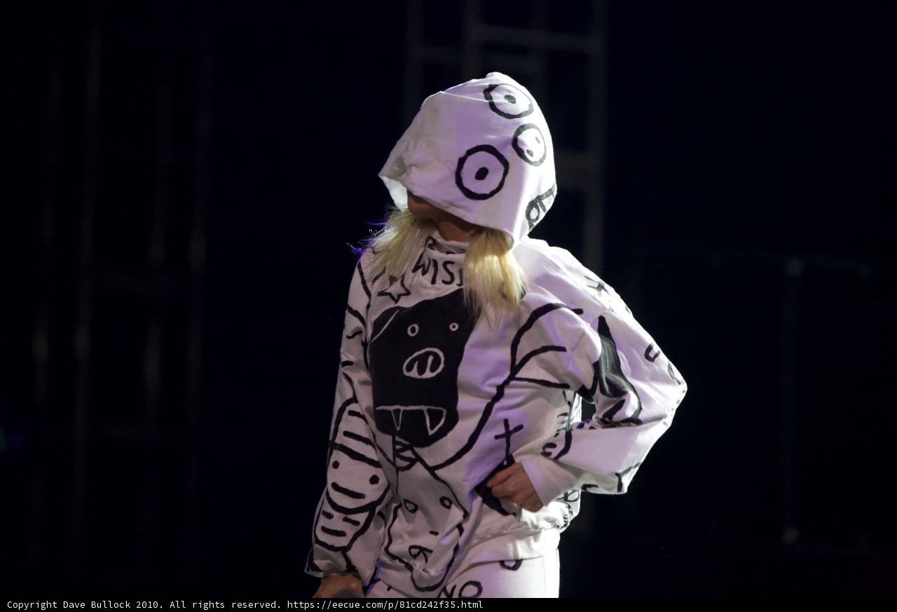 Hooded Woman on Stage