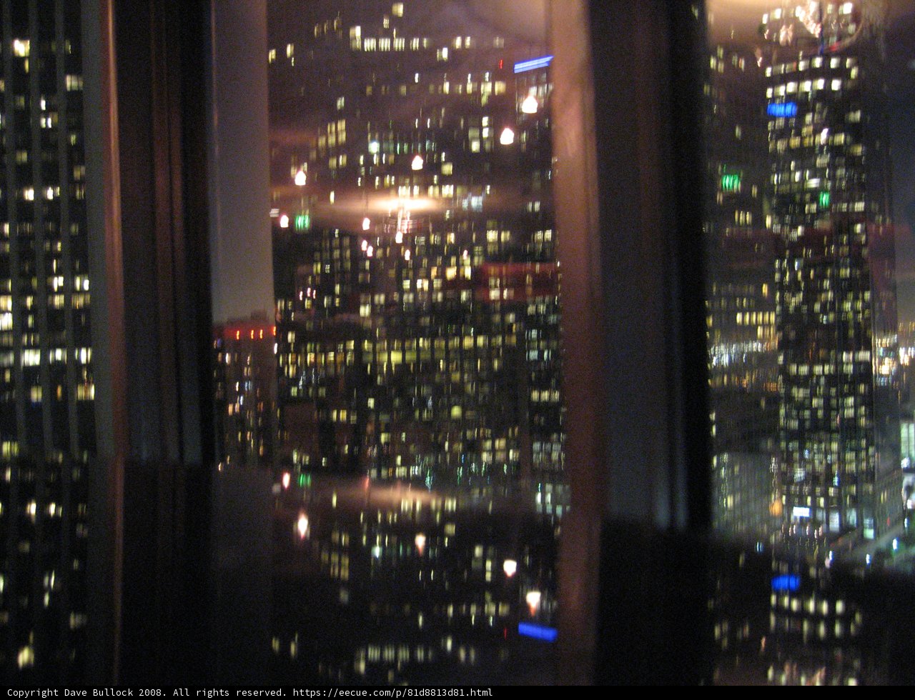City lights from the window