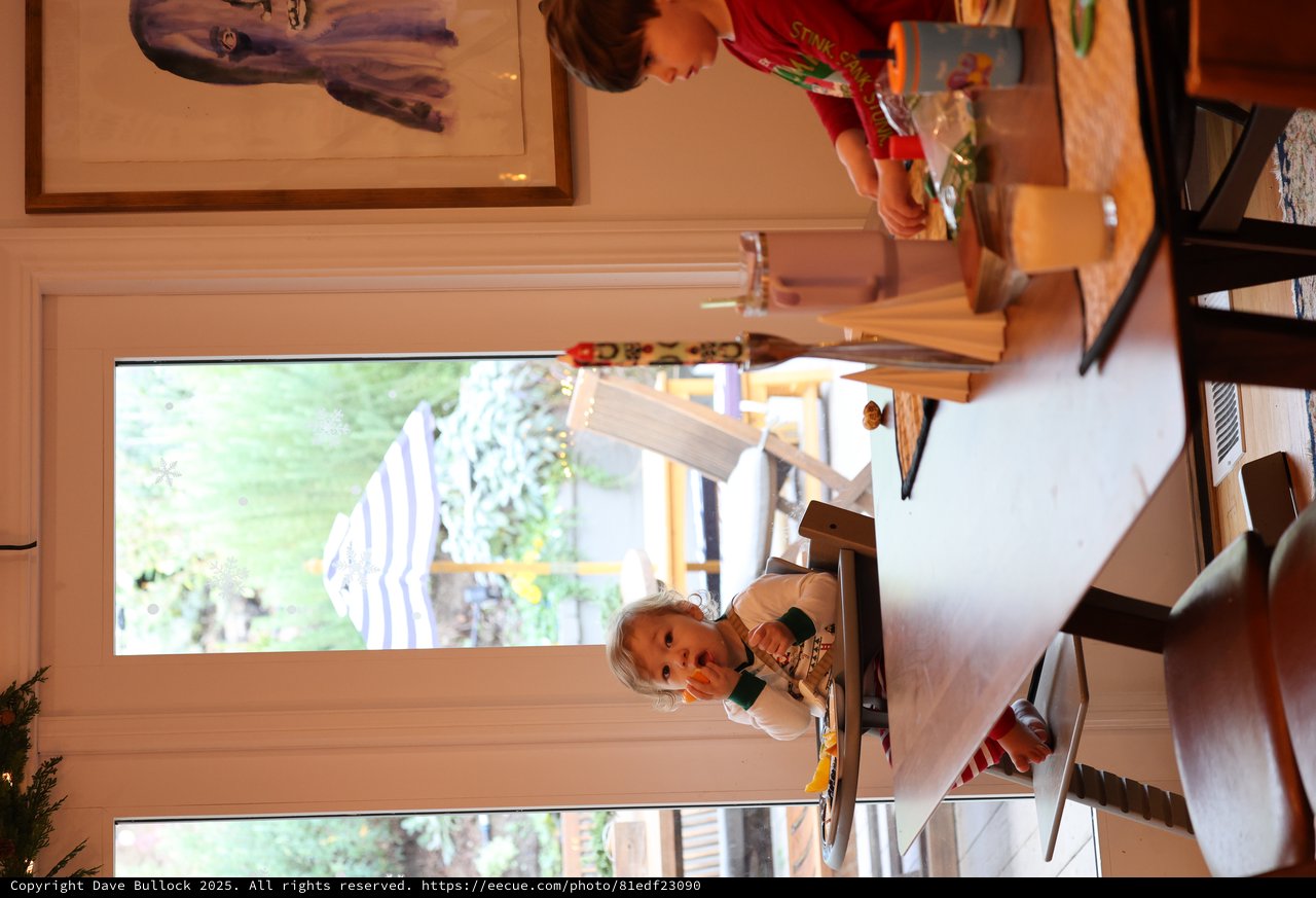 Toddler's Joyful Christmas Breakfast at Home