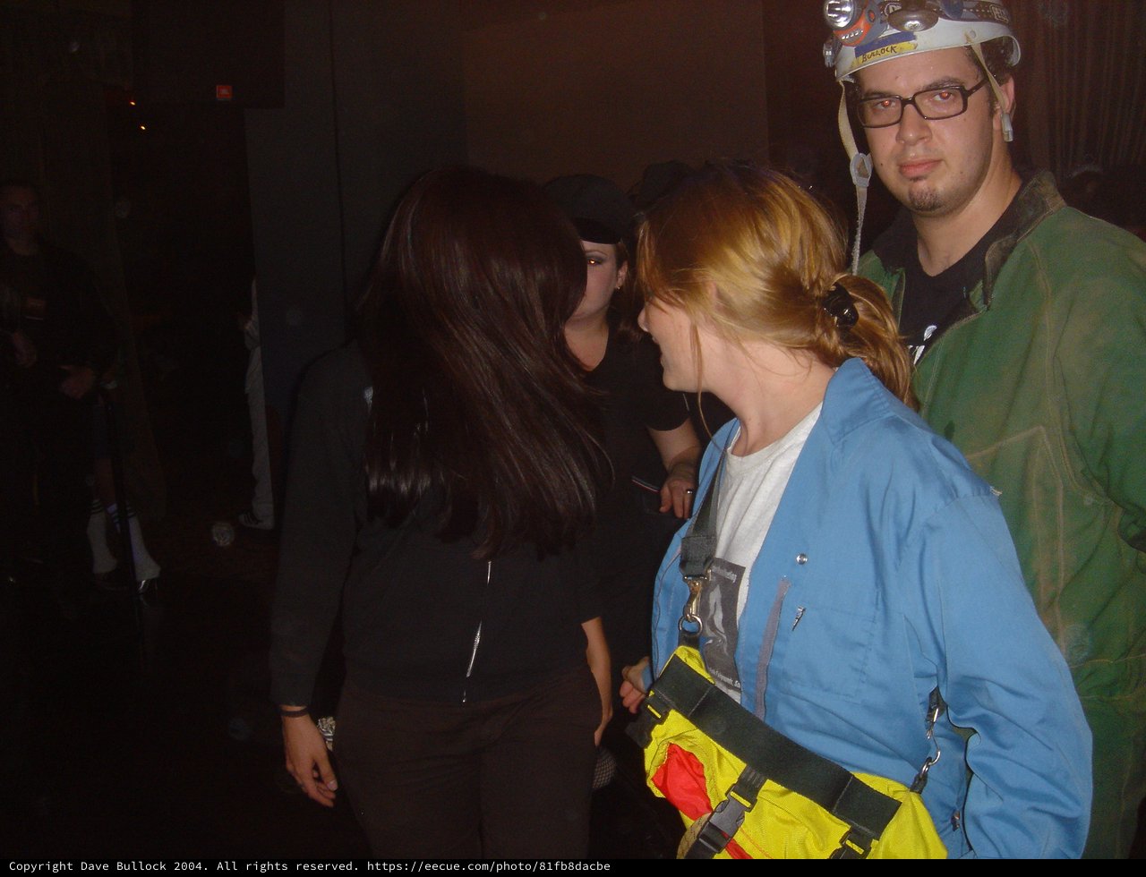 Underground Urban Explorers at Dark Indoor Gathering