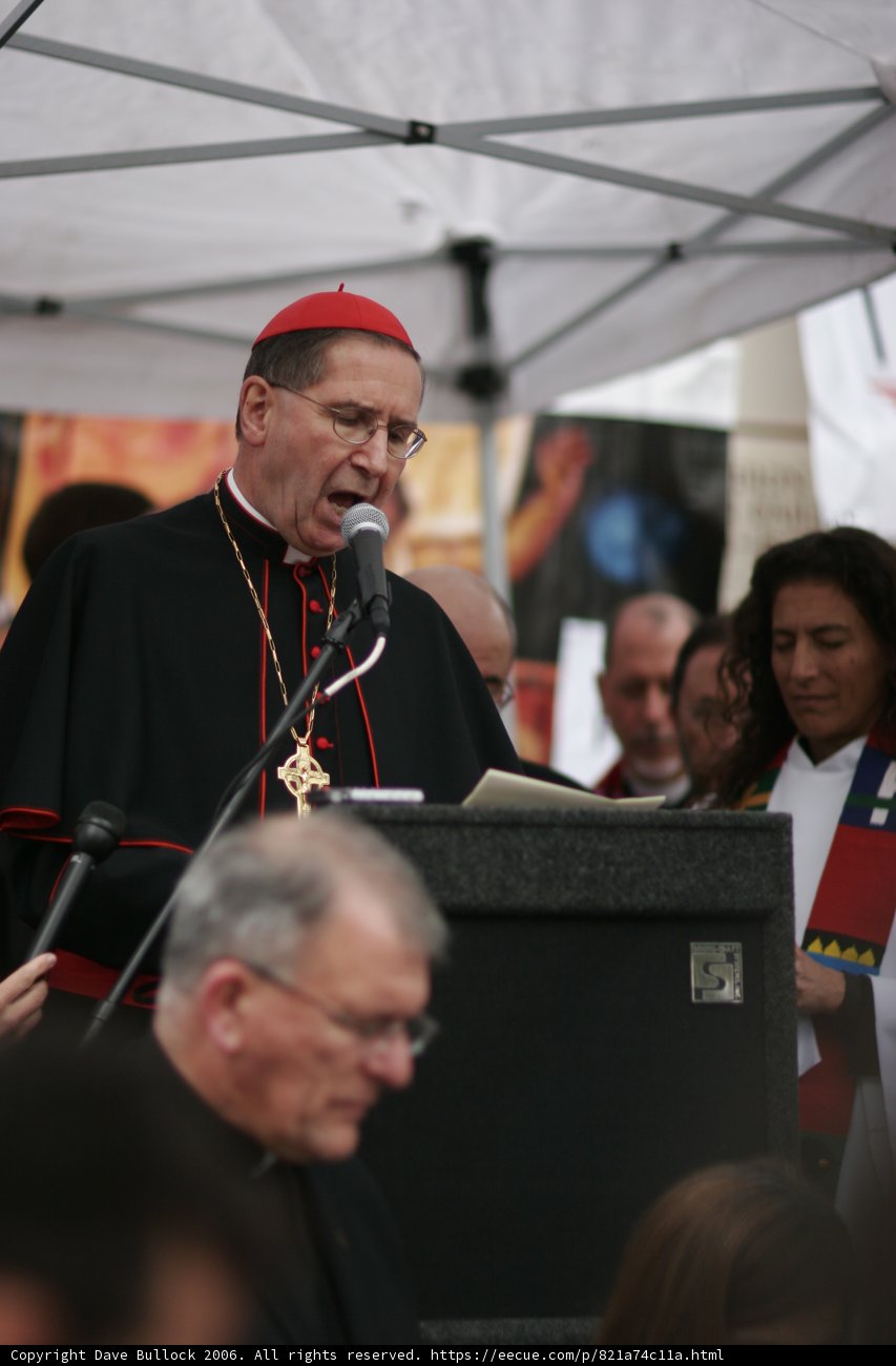 Bishop Roger Mahony Addressing the Crowd