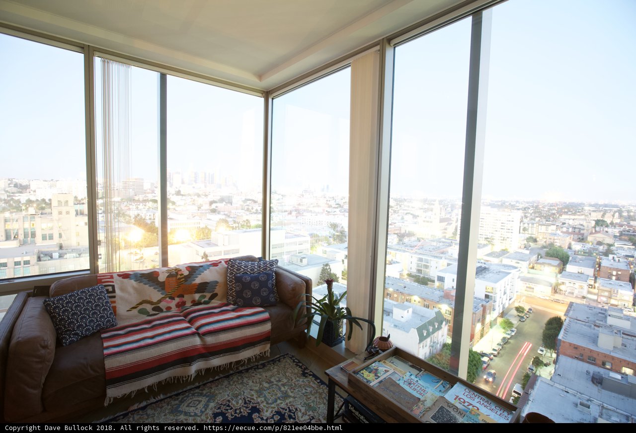 Cityscape View from an Elegant Couch
