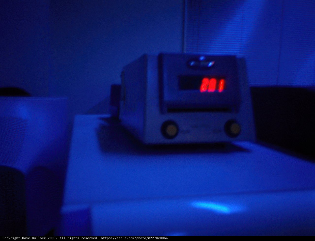 The Digital Clock in a Blue Twilight