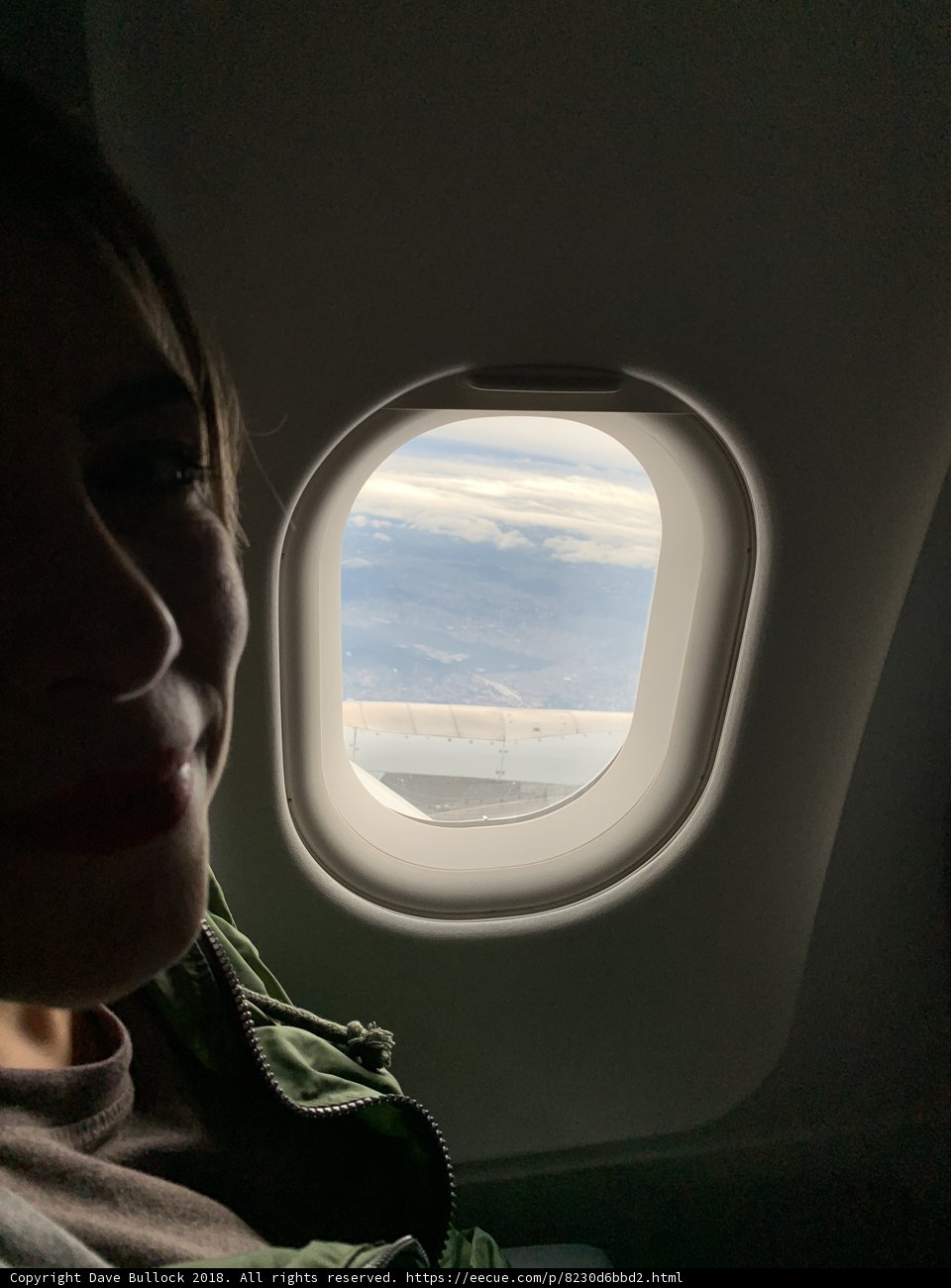 A Woman's Plane Window View