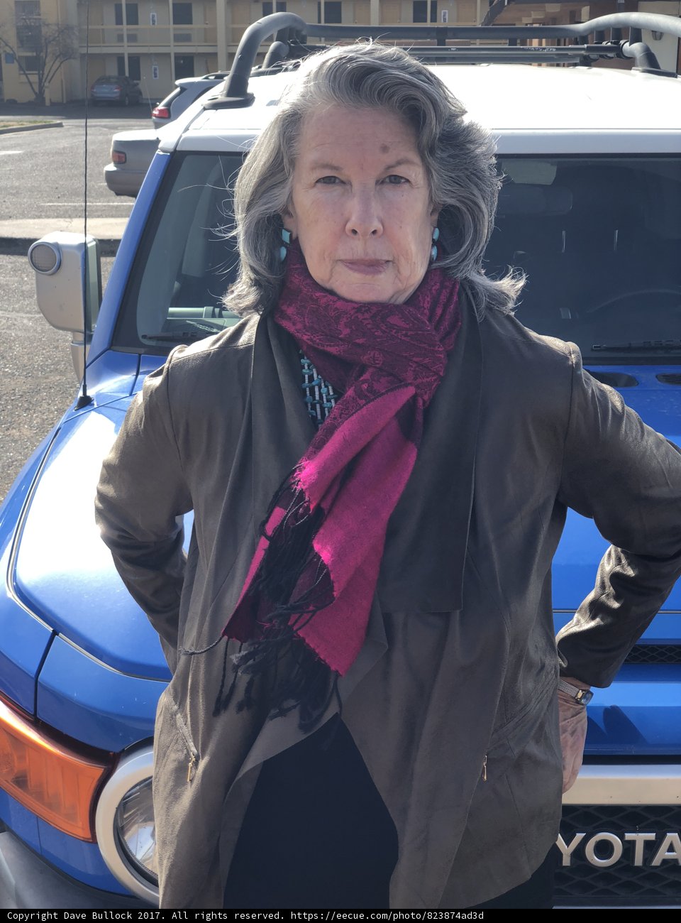 Rhoda B with her Blue Toyota Truck