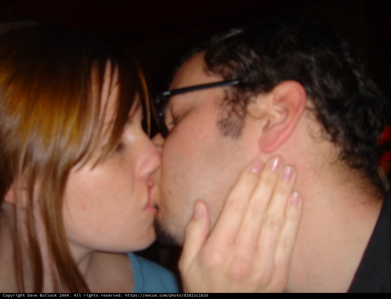 Intimate Kiss Between Two Young Adults
