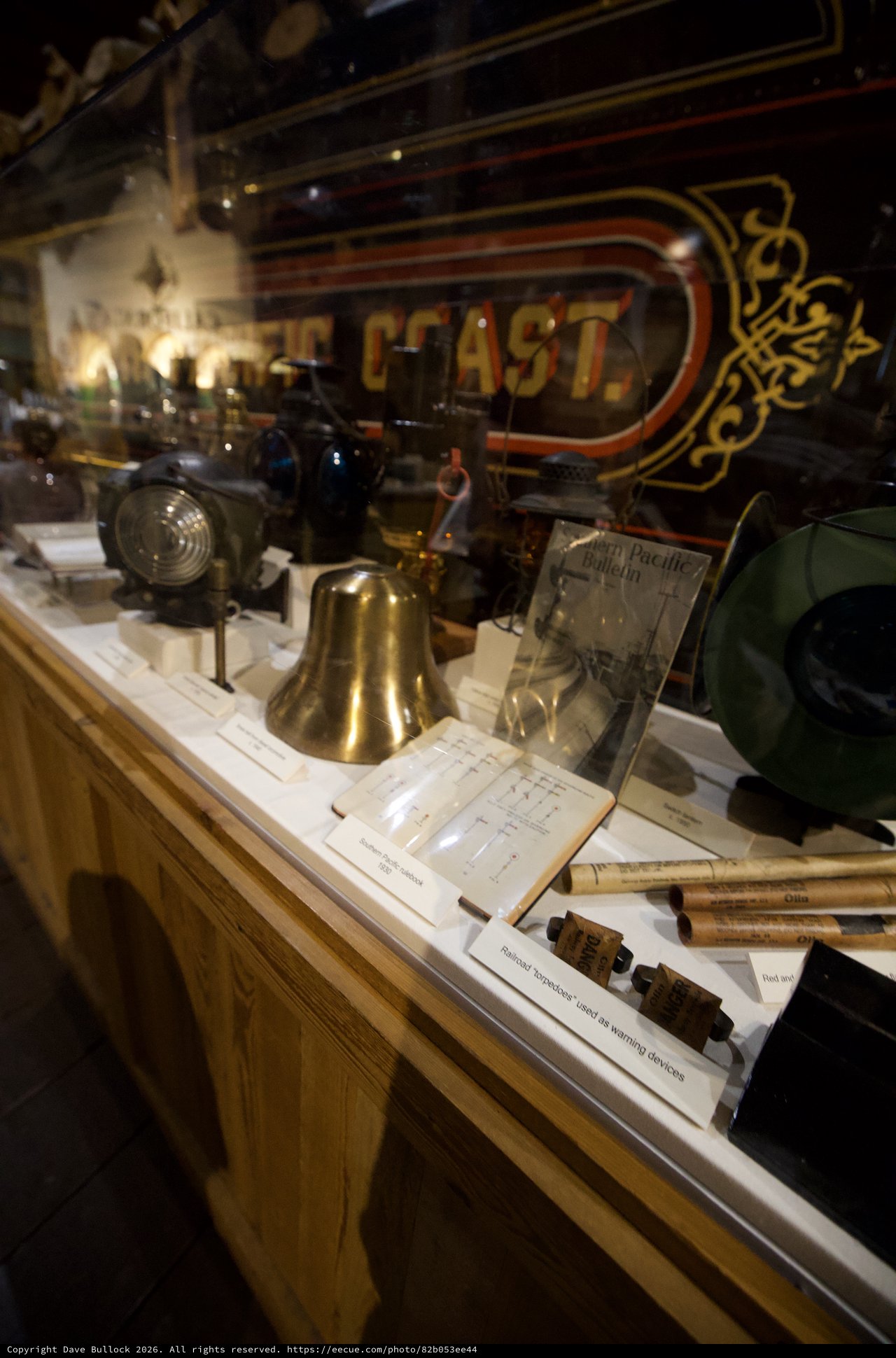 Vintage Railroad Artifacts Display with East Coast Sign