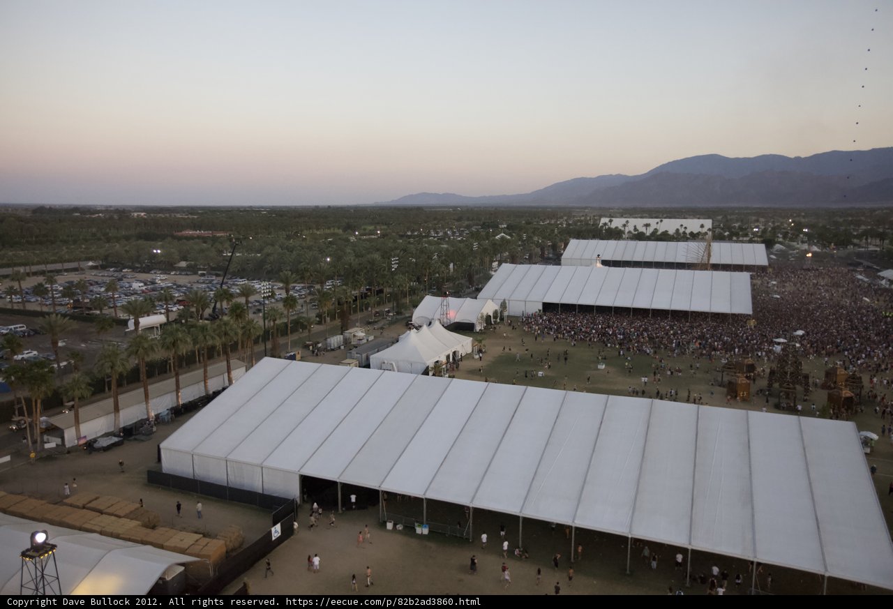 Aerial View of Coachella Main Stage Tent