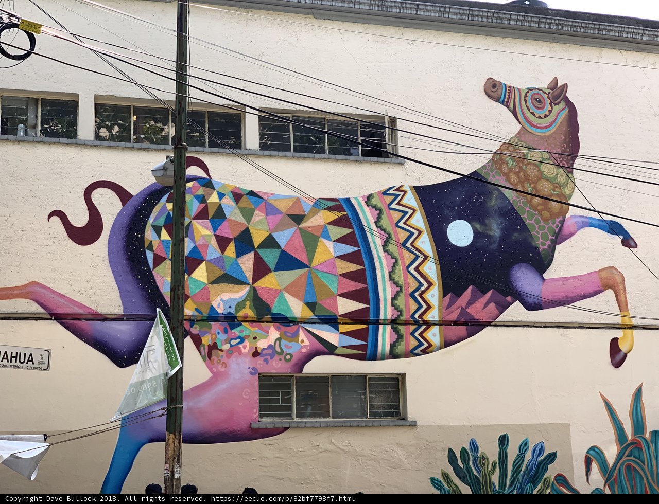 A Colorful Horse Mural on a Building in Oxnard