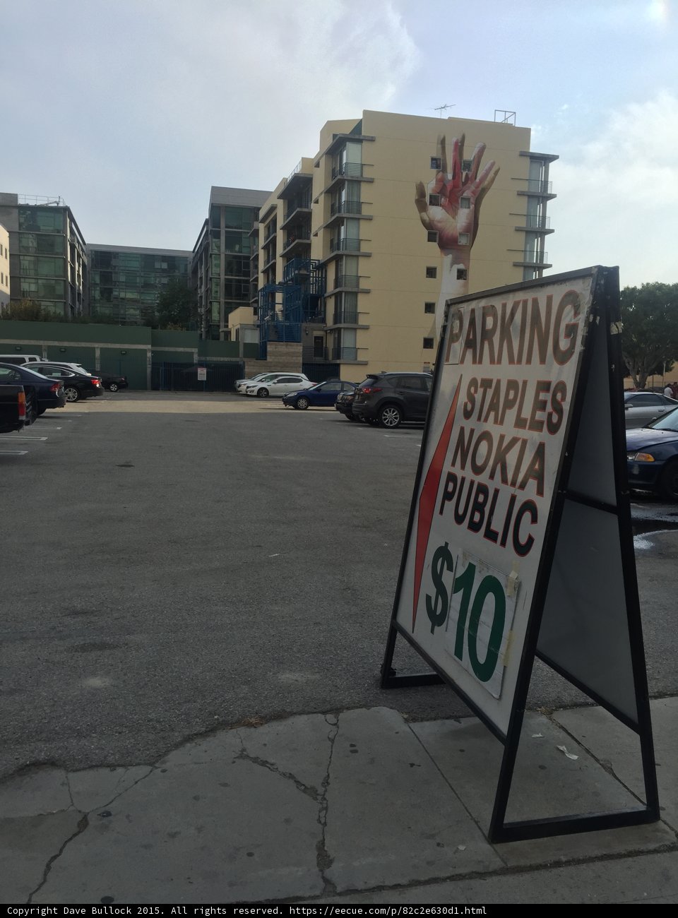 LA Live Parking with Hand Mural