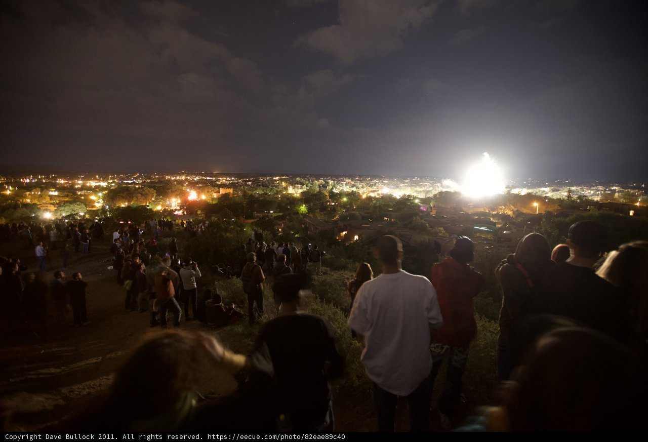 Fireworks Illuminate the Santa Fe Cityscape