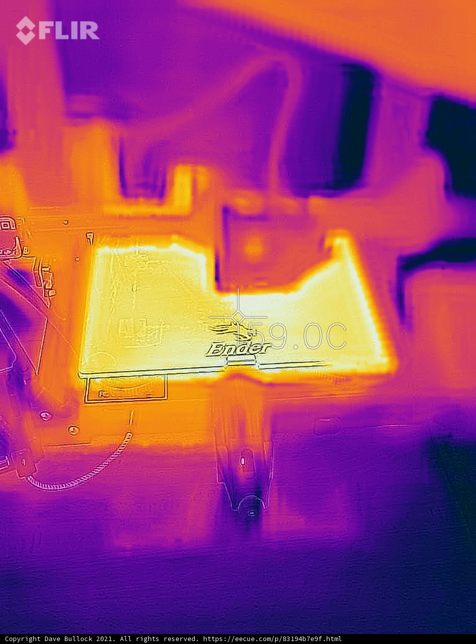 Thermal Imaging of 3D Printer Heated Bed