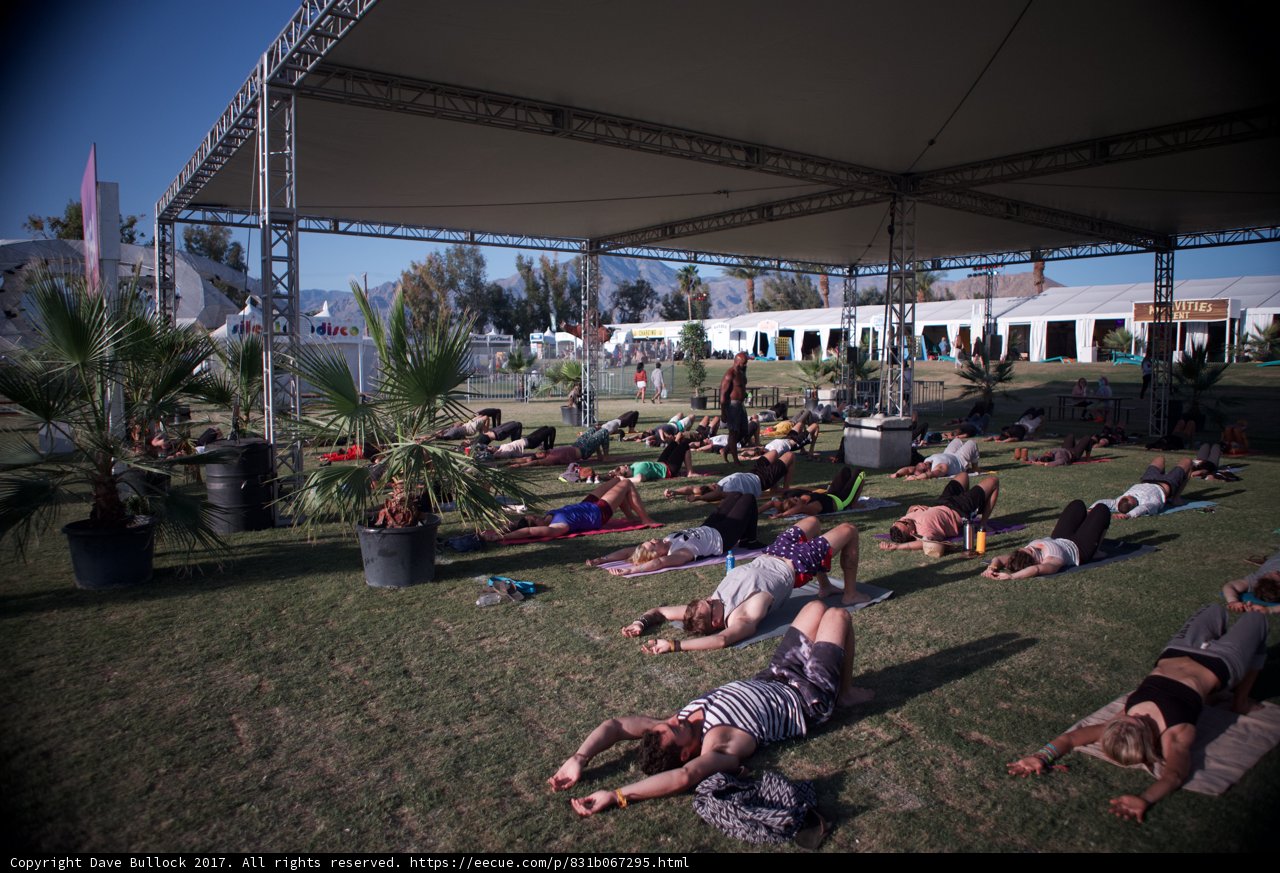 Outdoor Yoga Session Under Blue Skies