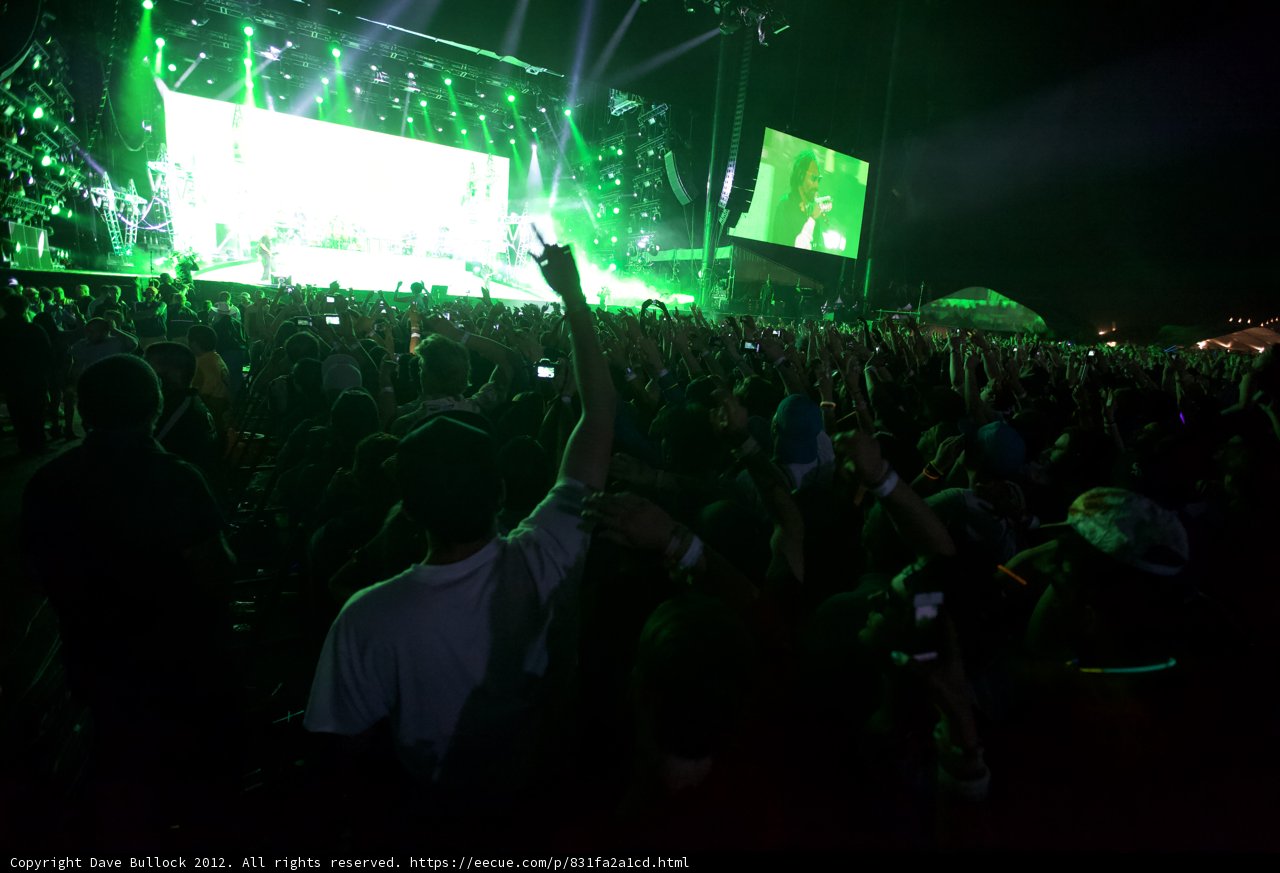 Green Lights and Loud Sounds at Coachella Concert