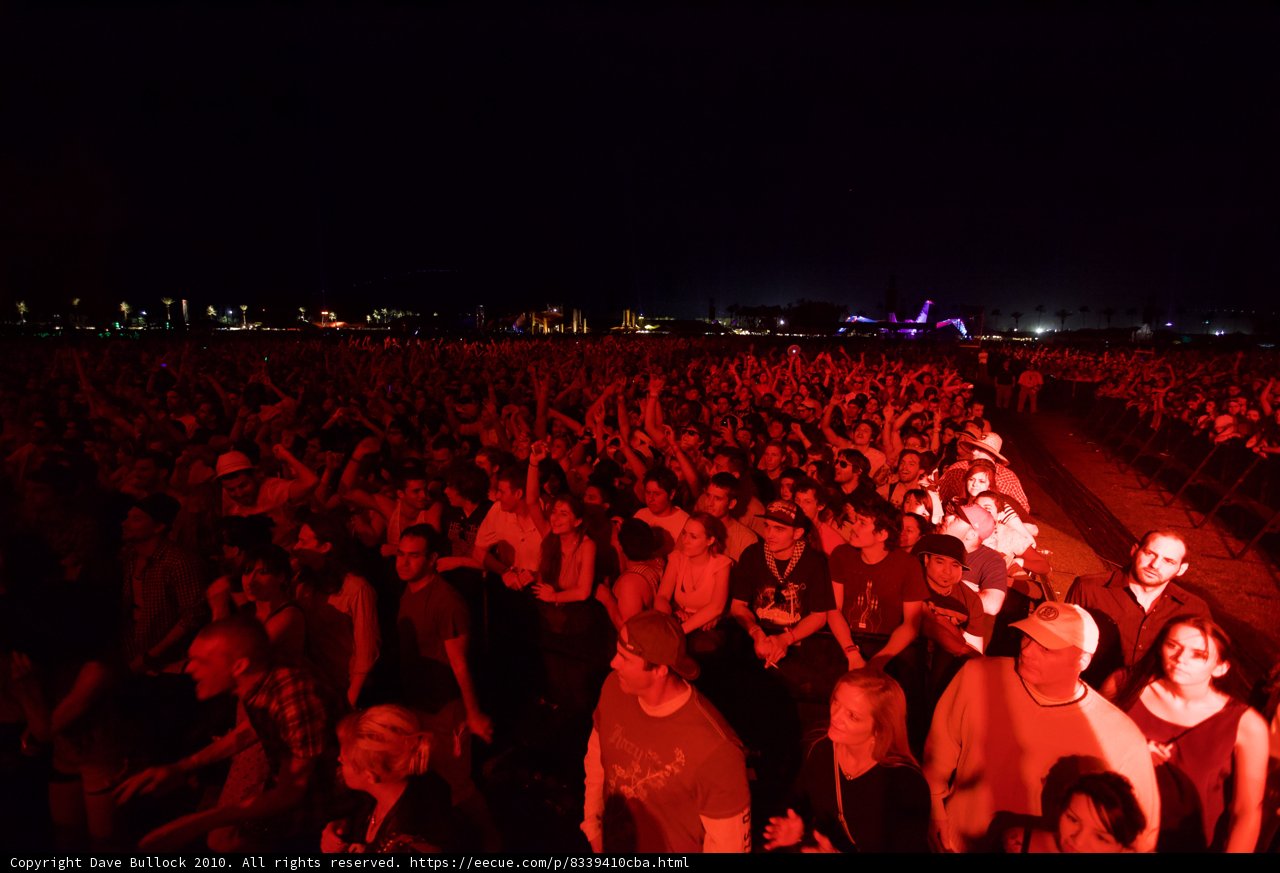 Crowd Cheers Under the Night Sky at Cochella 2010