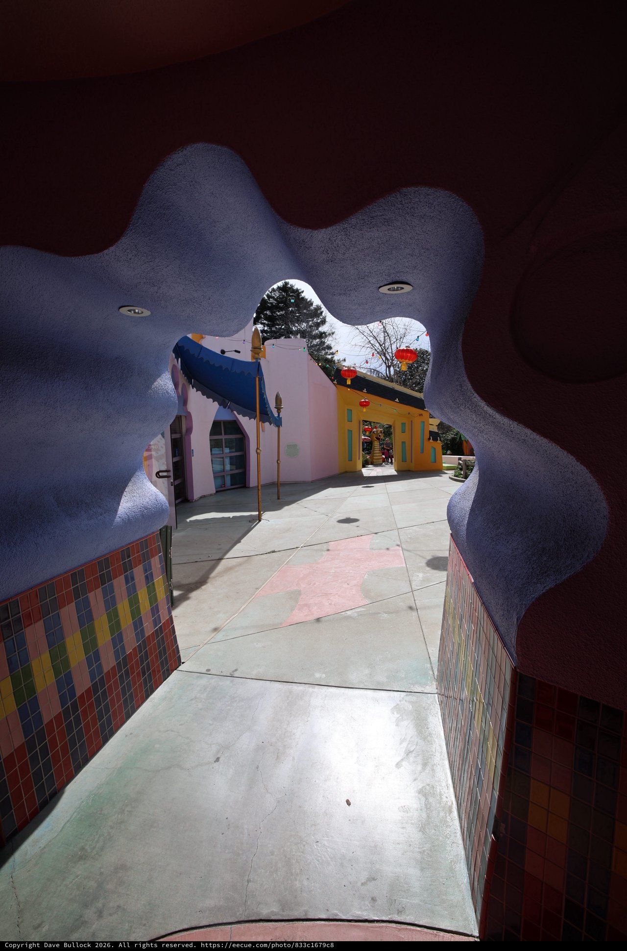 Whimsical View Through Organic Sculptural Portal at Fantasyland
