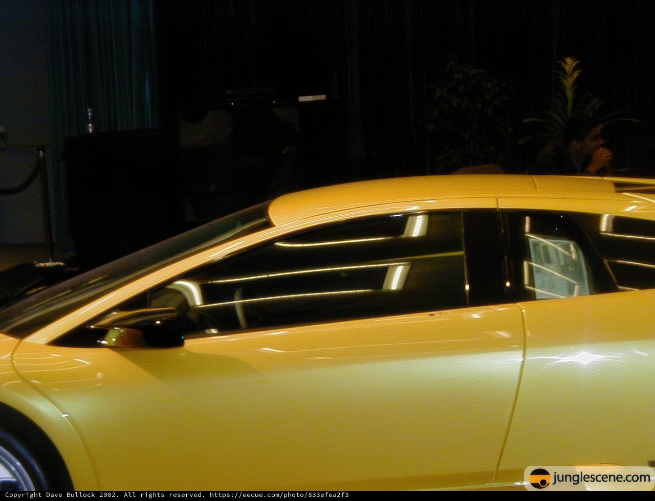 Eye-Catching Yellow Sports Car Parked Inside