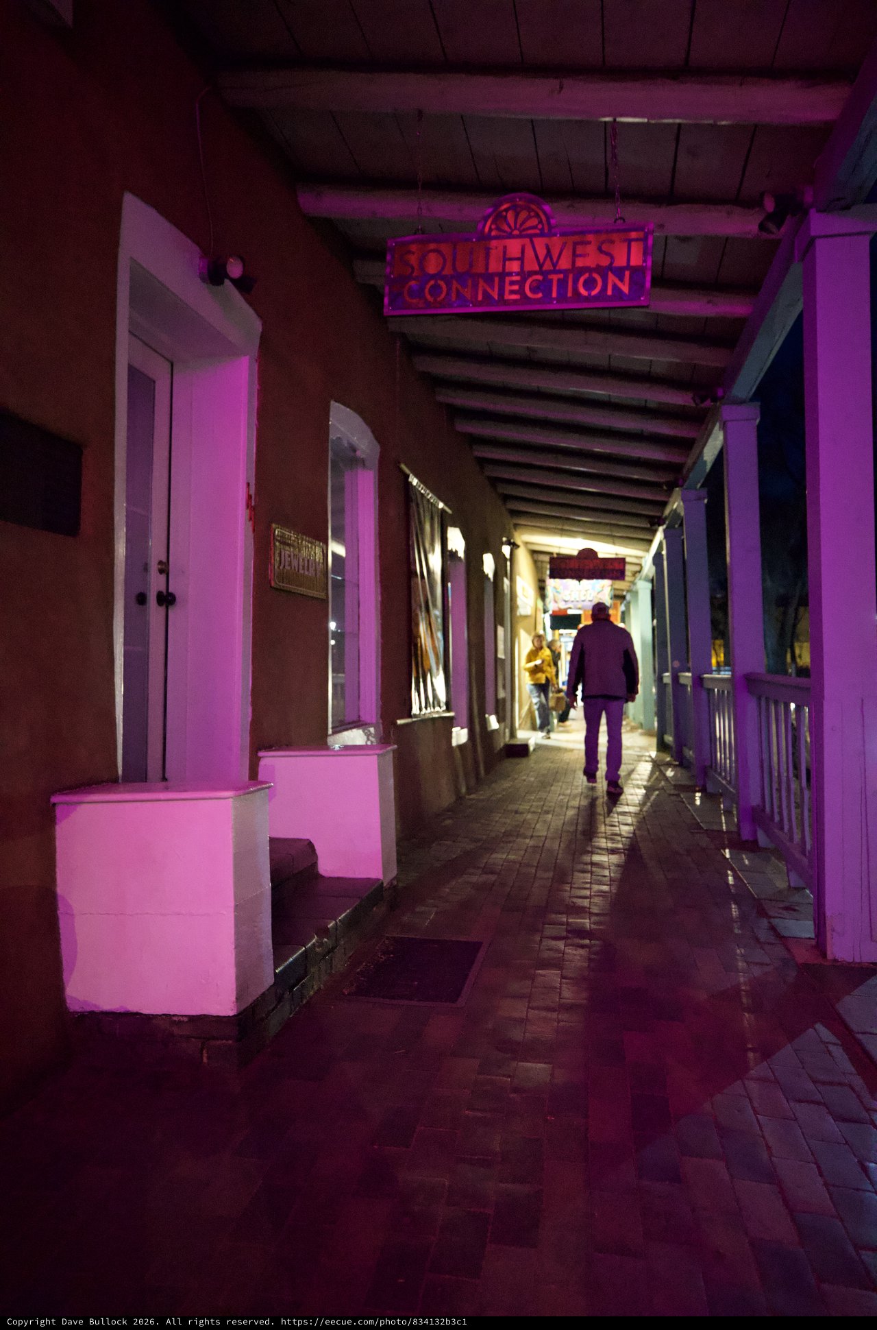 Purple-Lit Corridor at Southwest Connection Shopping Plaza