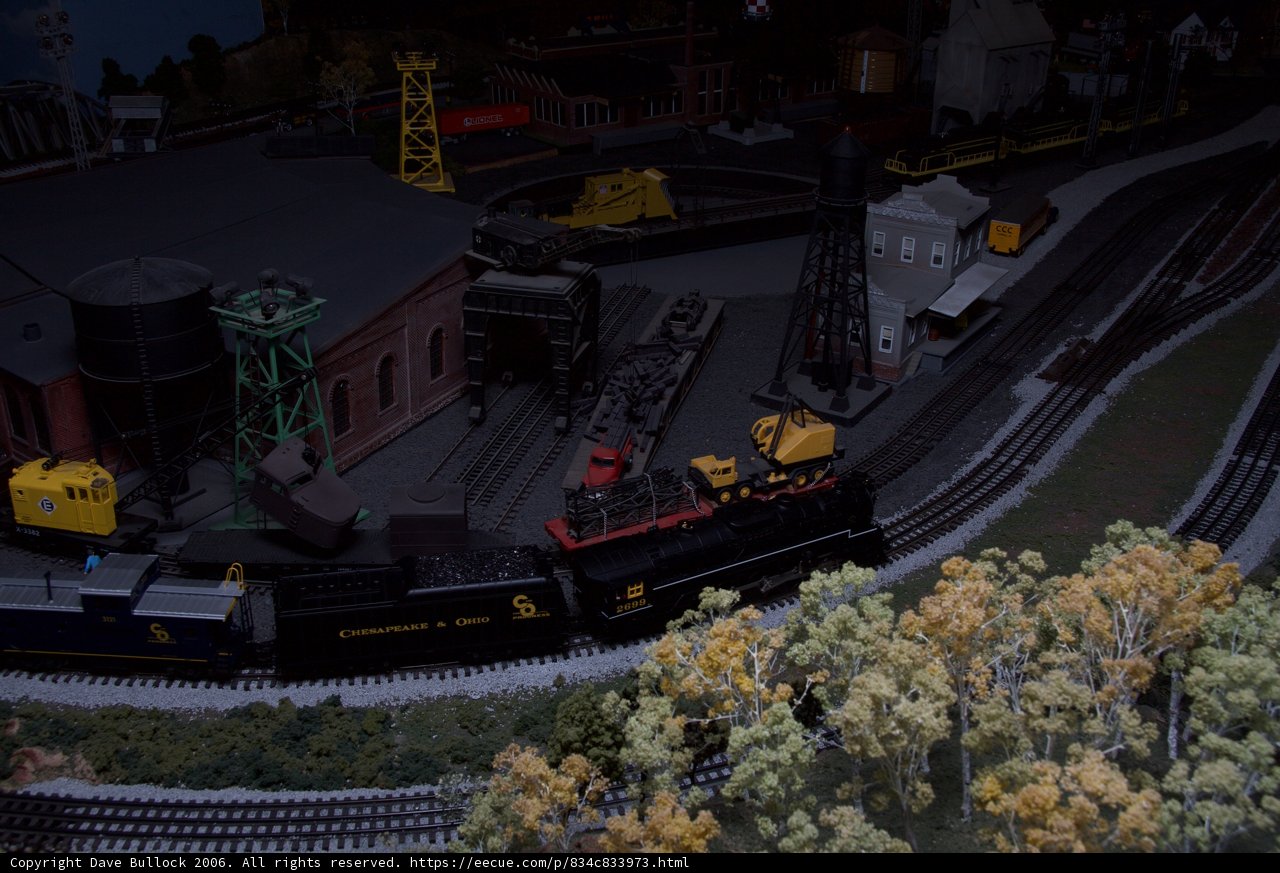 Toy Train in a Miniature Railway Diorama