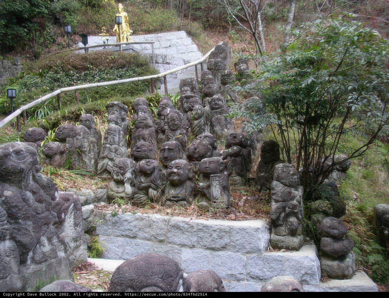 Majestic Stone Statues on a Hillside