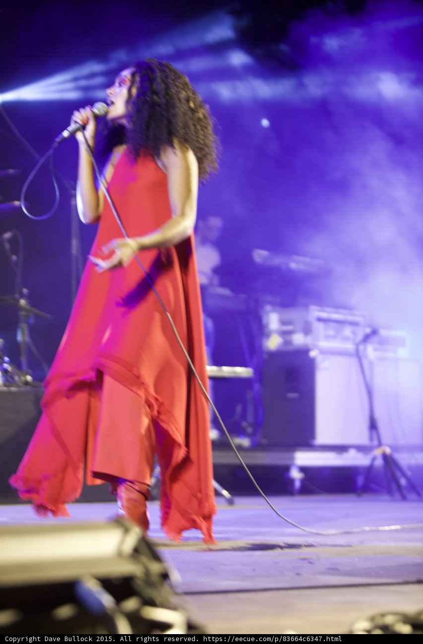 Solange Walking Red Dress Motion Blur Keyboard Background