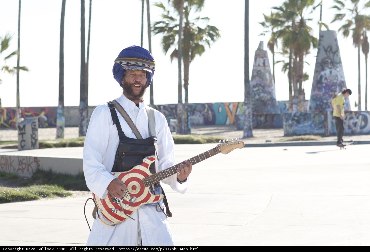 Turbaned Guitarist Rocking Out in the Sun