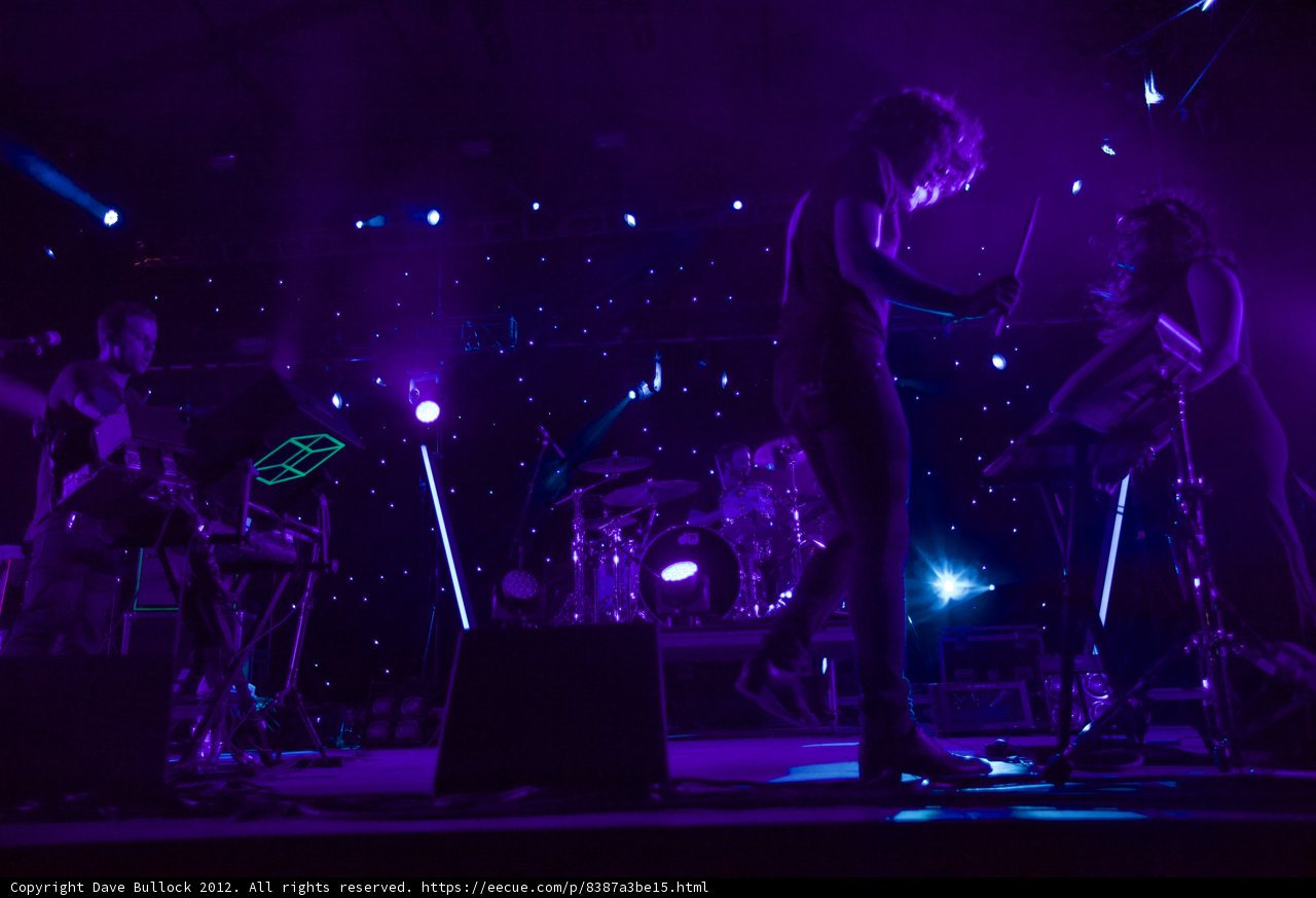 Rocking the Stage under Purple Lights