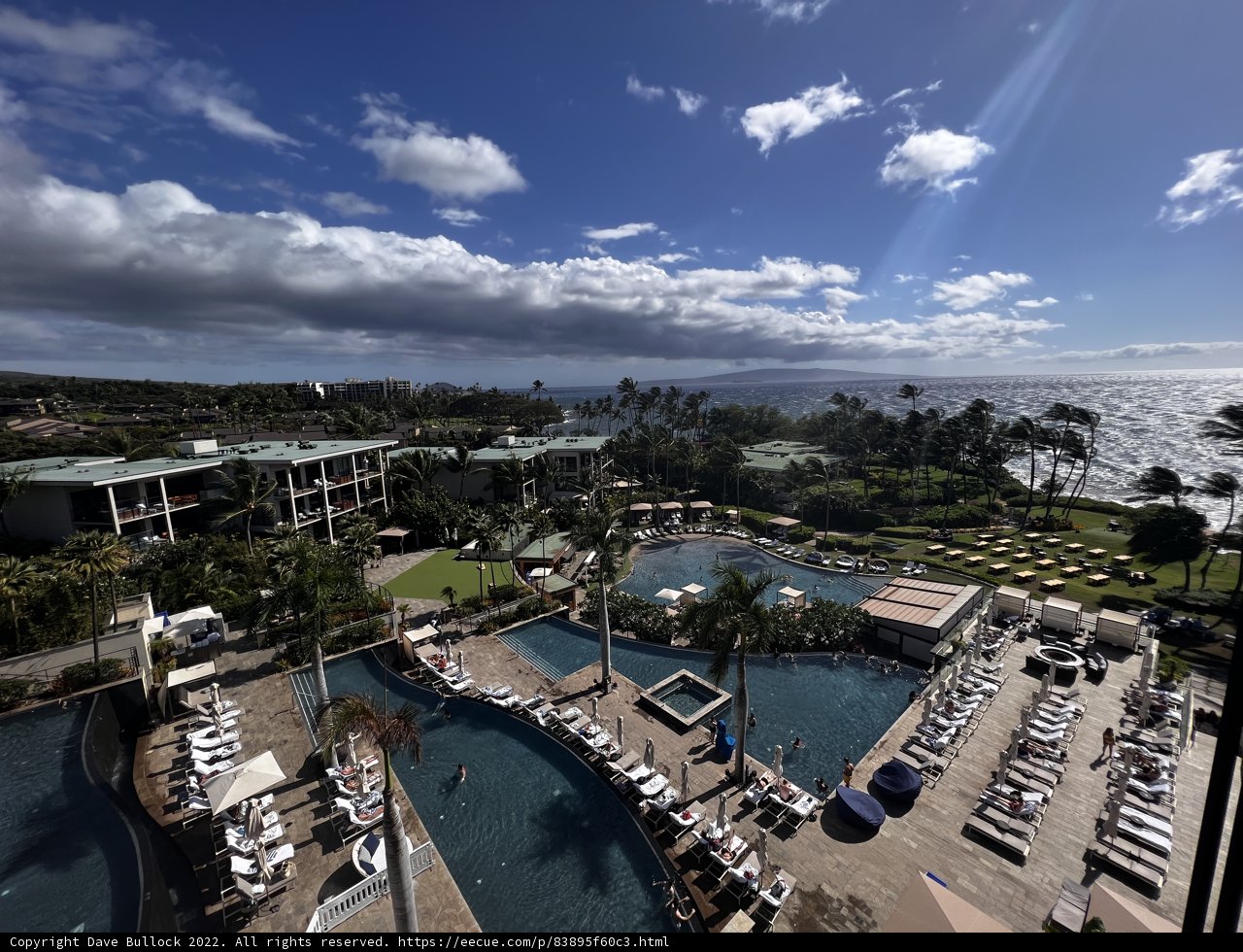 A Breathtaking Aerial View of the Harbor and Pool at our Wailea Resort