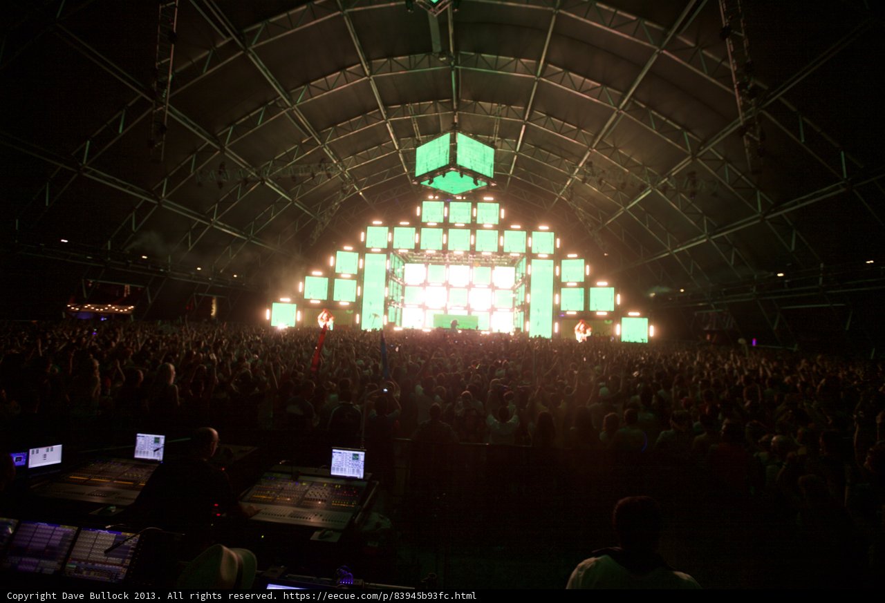 Green Stage and Joyful Crowd at Coachella