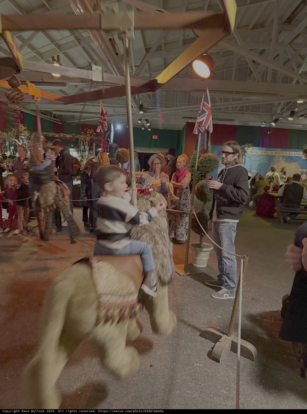 Vintage Carousel Ride at Indoor Event