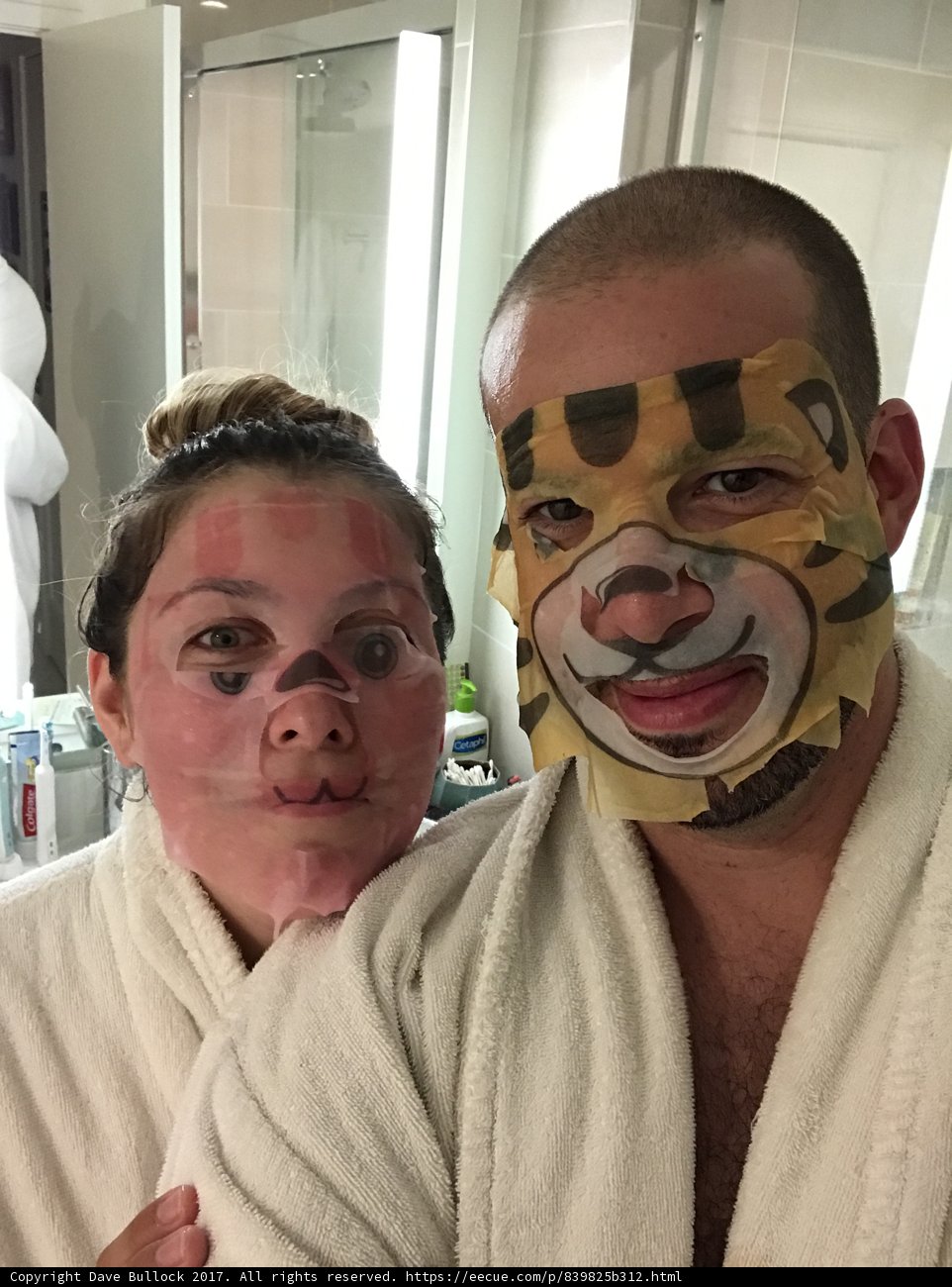 Tiger-Faced Bathrobe Selfie
