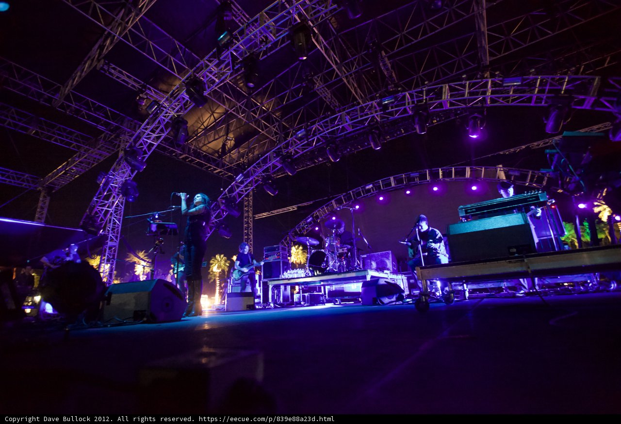 Night Stage Performance with Purple Lights