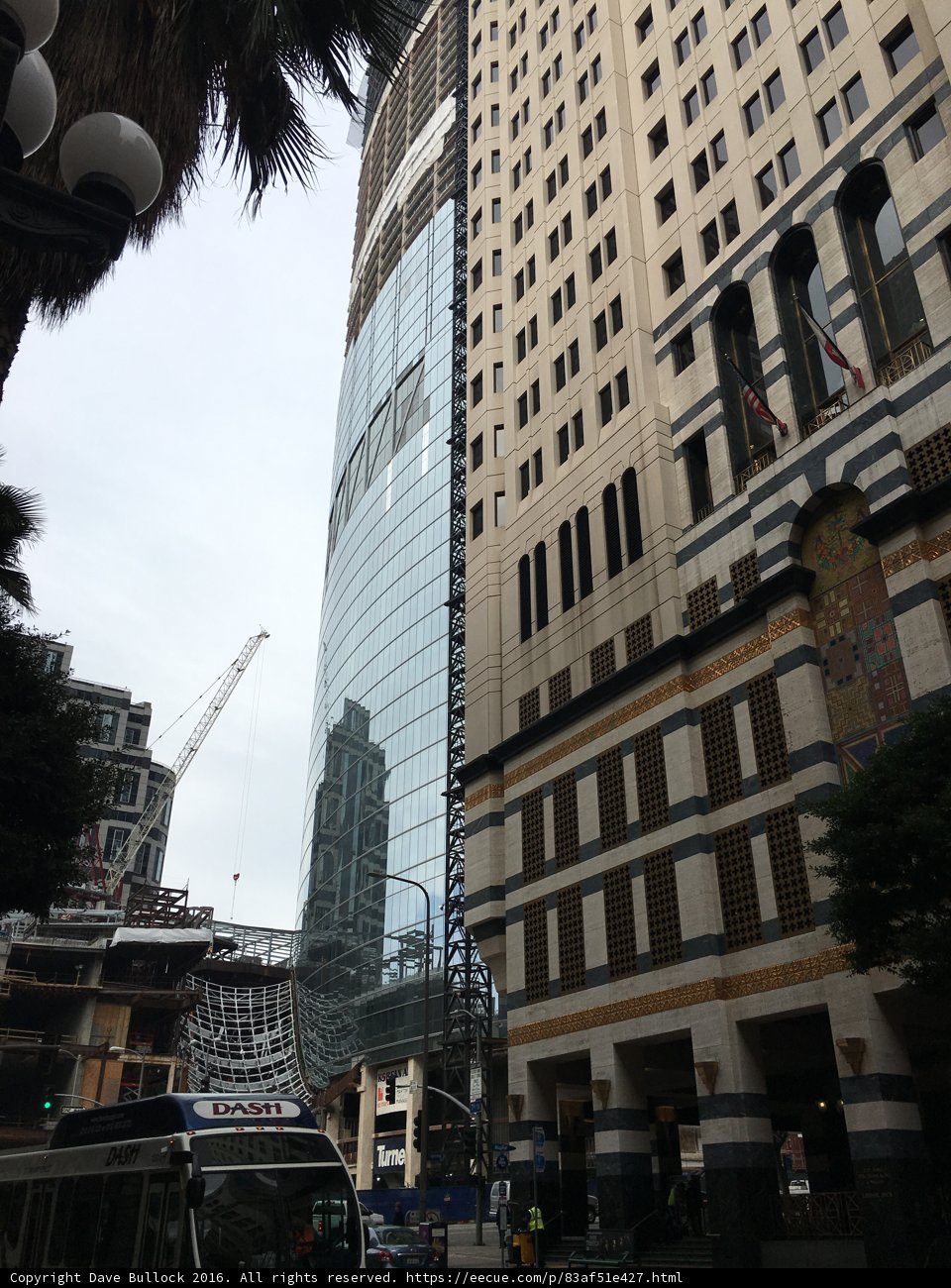 Urban Landscape with Bus and Skyscraper