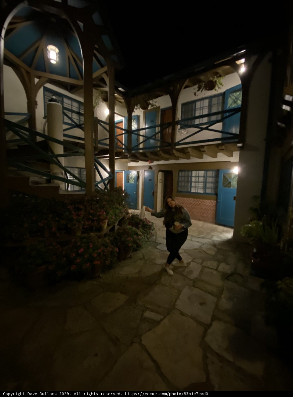 Nighttime Stroll on the Flagstone Path
