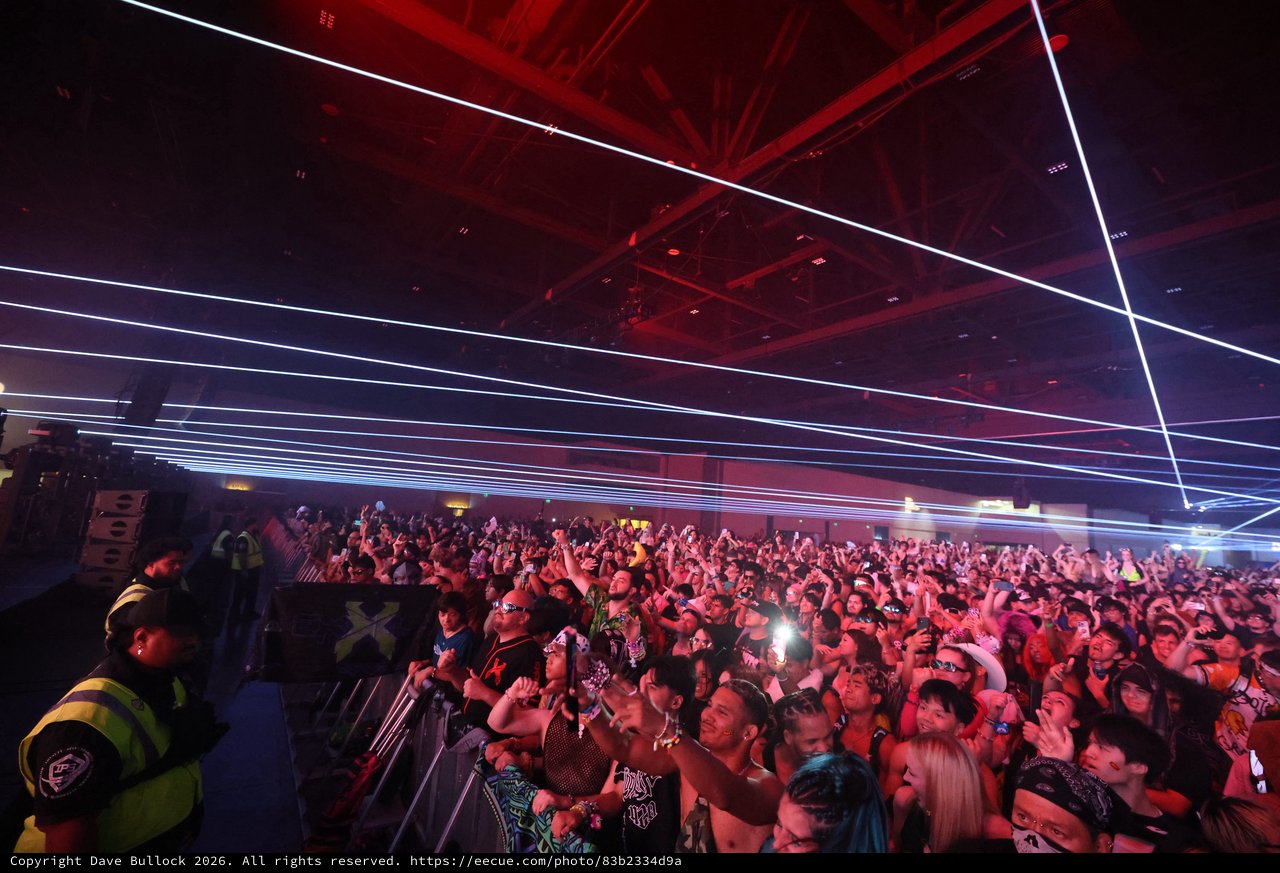Laser Light Storm Over Massive EDM Festival Crowd